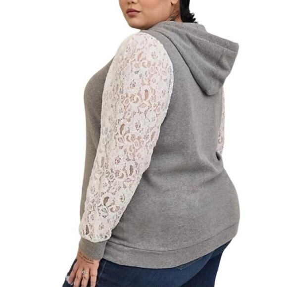 Classic Fit Cozy Fleece Lace Sleeves Hoodie Size 
New 2X (18-20) - Picture 1 of 10